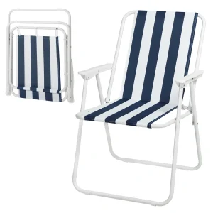 Chaise de jardin pliante WOLTU rayée